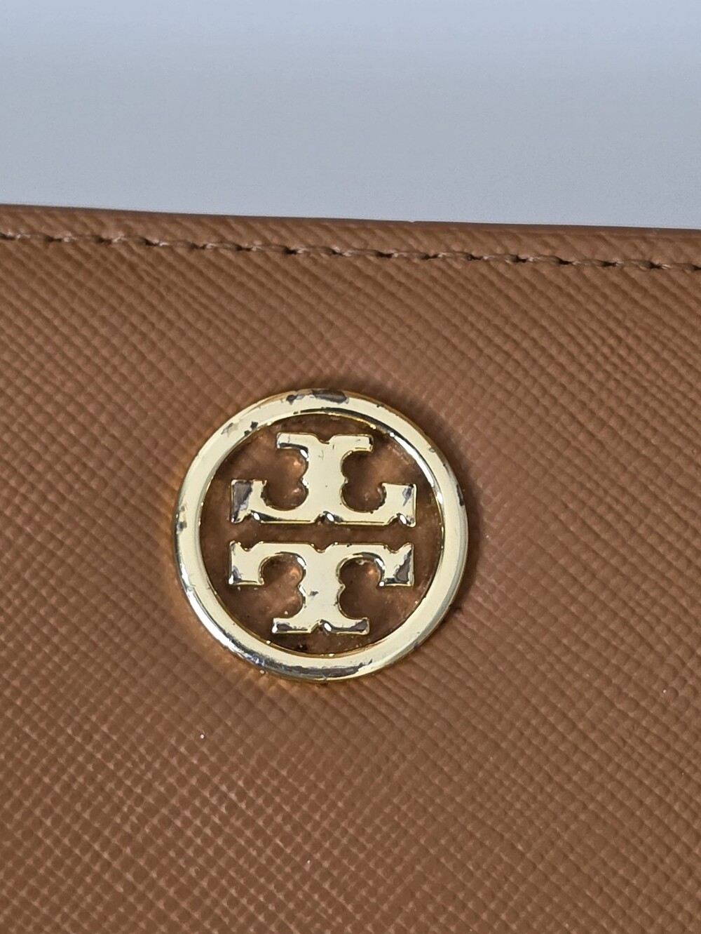 Tory Burch Saffiano Leather Continental Long Wallet / Clutch - Caramel Brown - Picture 13 of 16
